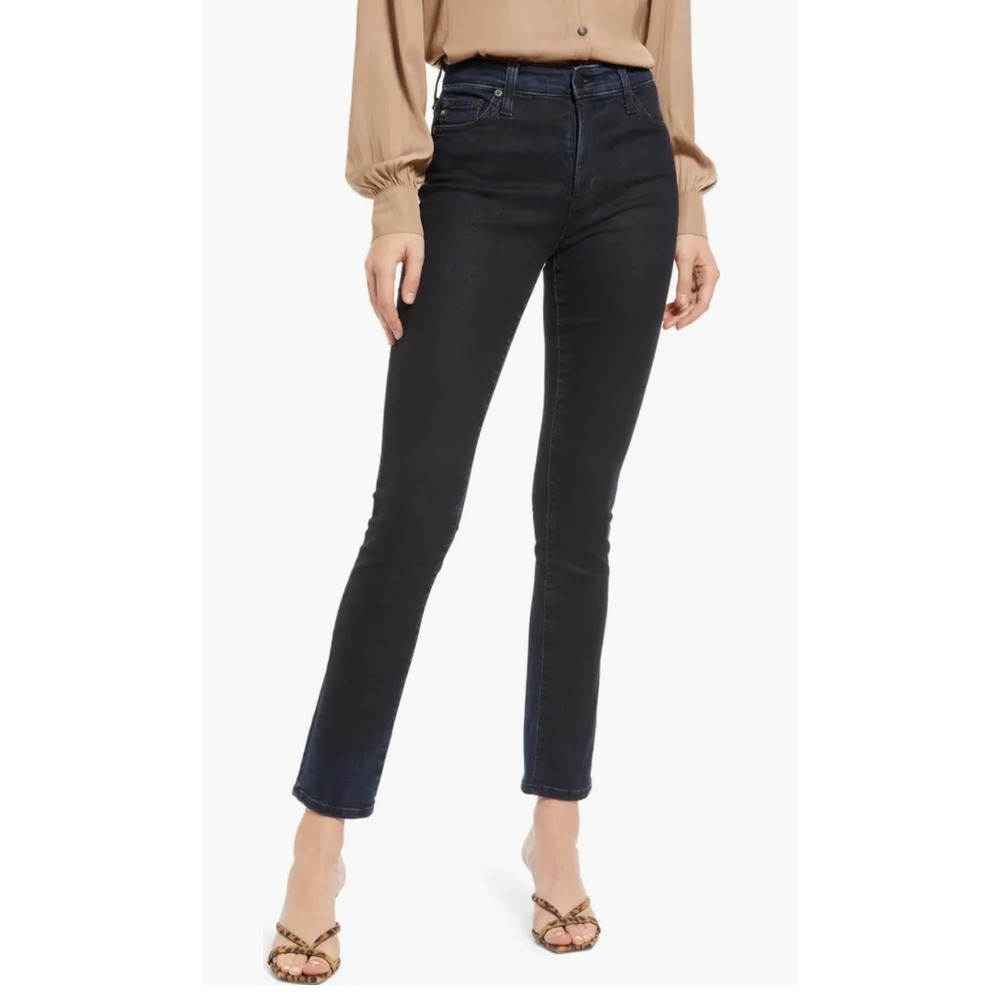 AG Jeans Mari High Rise Slim Straight Dark Wash Denim Pants Womens Size 27